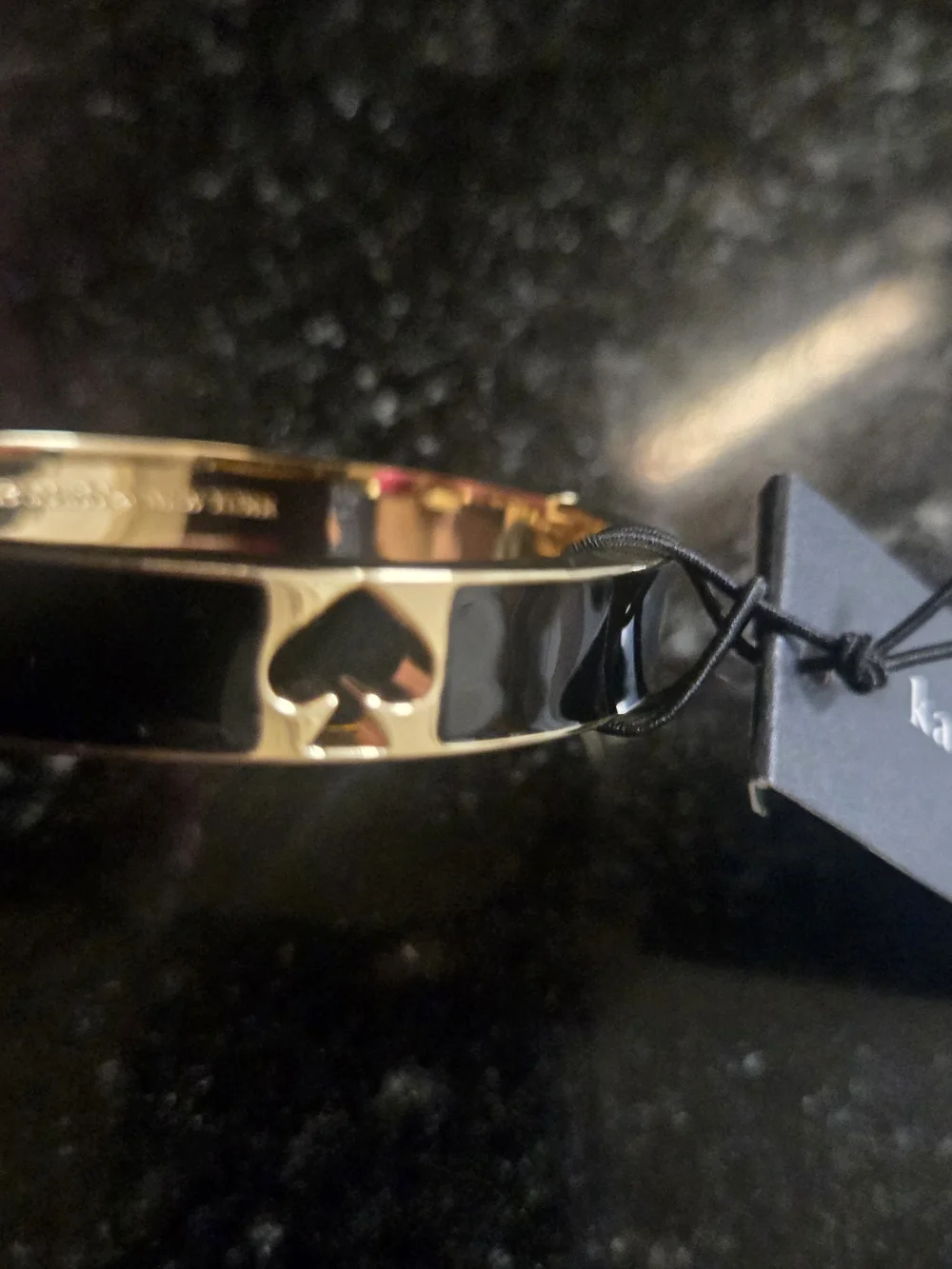 kate spade New York Black & Gold Spade Bangle Bracelet - Picture 3 of 3